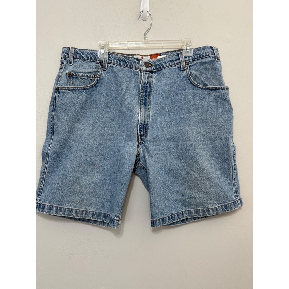 Levi Strauss Signature 545 Mens Loose Fit Denim Shorts Light Wash Blue‎ Size 42